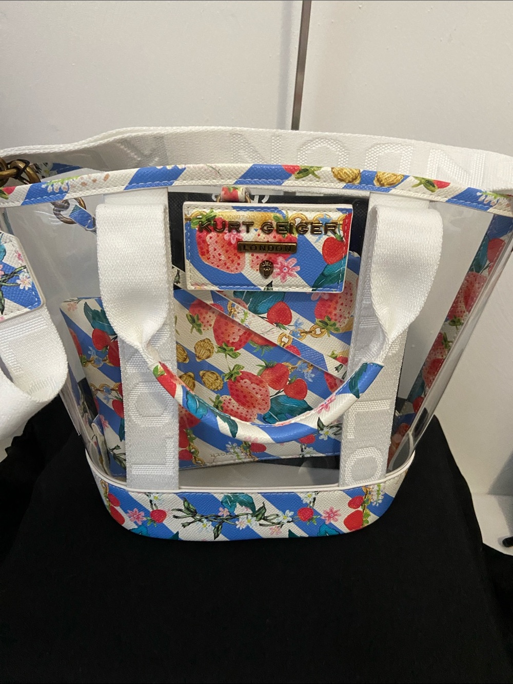 Kurt Geiger Small Hampstead Vinyl Tote - Picture 2 of 3